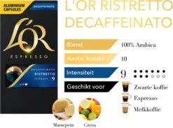 L'OR Espresso Ristretto Decaffeinato - Intensiteit 9/12 - 10 X 10 Capsules 18 L'OR Espresso Ristretto Decaffeinato - Intensiteit 9/12 - 10 X 10 Capsules -Beste Koffie Winkel 1200x889 4