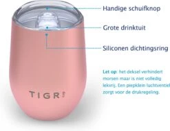 TIGR Cups - Drinkbekers - Thermosbekers - RVS - Set Van 2 - 350ml - Zwart/Rosé Goud -Beste Koffie Winkel 1200x930
