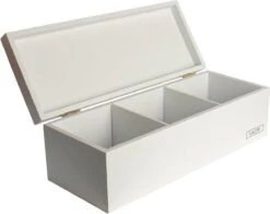 Merkloos Witte Houten Theedoos 9-vaks 23 Cm - Theedozen/theekisten Van Hout 23 Cm -Beste Koffie Winkel 1200x953