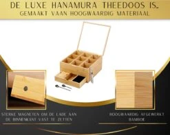 Hanamura Luxe Theedoos 9 Vaks – Lade Voor Losse Thee – Incl. Thee-ei, Theelepels, En Suikerdoos -Beste Koffie Winkel 1200x958 1