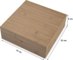 Theedoos Van ZENZYTEA® - Bamboe - Theedoos 9 Vaks - Inclusief 3 Theeblikken Voor Losse Thee - Geschikt Voor Grote & Kleine Theezakjes - Vierkant - Grote Vakken - Luxe Verpakking - Cadeau -Beste Koffie Winkel 1200x990