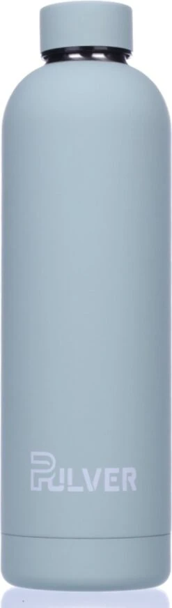 Pulver - RVS Thermosfles / Drinkfles – BPA Vrij – 750 Ml - Waterfles Met Draaidop – Drinkfles – Dubbele Isolatie - Rubberen Coating- Licht Groen