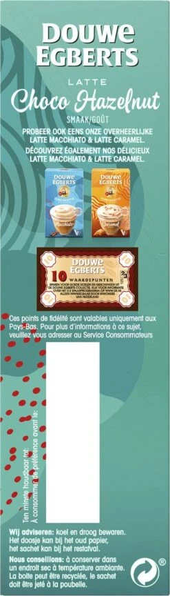 Douwe Egberts Latte Choco Hazelnut Oploskoffie - 5/9 Intensiteit - 5 X 8 Zakjes -Beste Koffie Winkel 343x1200 5