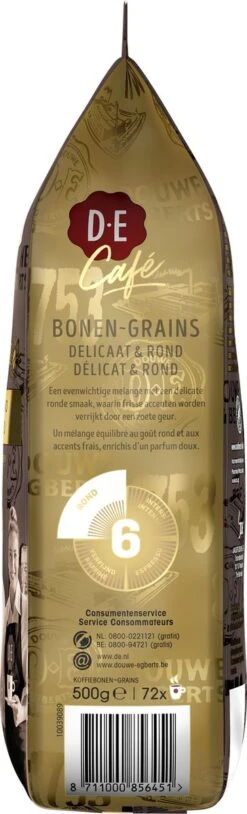 Douwe Egberts D.E Café Delicaat Rond Koffiebonen - Intensiteit 5/9 - 4 X 500 Gram -Beste Koffie Winkel 364x1200 6