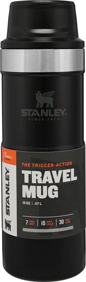 Stanley Trigger-Action Travel Mug 0.47L - Thermosfles - Matt Black 3 Stanley Trigger-Action Travel Mug 0.47L - Thermosfles - Matt Black