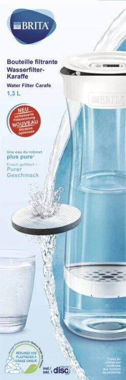 BRITA - Fill&Serve Waterfilterkaraf - 1,3L - Wit Grafiet - Inclusief 1 MicroDisc Waterfilter -Beste Koffie Winkel 400x1200
