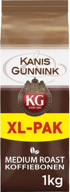 Kanis & Gunnink Medium Roast Koffiebonen - 4 X 1000 Gram - Voordeelverpakking -Beste Koffie Winkel 443x1200