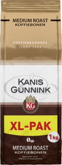 Kanis & Gunnink Medium Roast Koffiebonen - 4 X 1000 Gram - Voordeelverpakking -Beste Koffie Winkel 451x1200