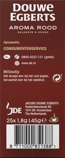 Douwe Egberts Aroma Rood Sticks Oploskoffie - 6 X 25 Zakjes -Beste Koffie Winkel 492x1200 1