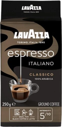 Lavazza Espresso Italiano Classico Gemalen / Filterkoffie - 8 X 250 Gram -Beste Koffie Winkel 592x1200