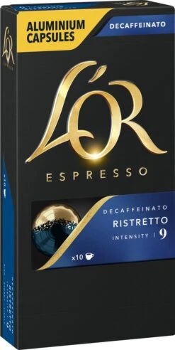 L'OR Espresso Ristretto Decaffeinato - Intensiteit 9/12 - 10 X 10 Capsules 22 L'OR Espresso Ristretto Decaffeinato - Intensiteit 9/12 - 10 X 10 Capsules -Beste Koffie Winkel 603x1200 2