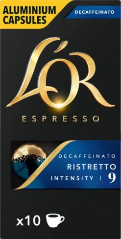 L'OR Espresso Ristretto Decaffeinato - Intensiteit 9/12 - 10 X 10 Capsules 21 L'OR Espresso Ristretto Decaffeinato - Intensiteit 9/12 - 10 X 10 Capsules -Beste Koffie Winkel 607x1200 3