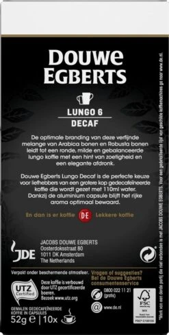 Douwe Egberts Lungo Decaf Koffiecups - Intensiteit 6/12 - 10 X 10 Capsules -Beste Koffie Winkel 607x1200 5