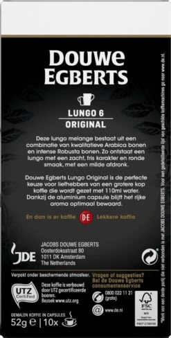 Douwe Egberts Lungo Original Koffiecups - Intensiteit 6/12 - 10 X 10 Capsules 13 Douwe Egberts Lungo Original Koffiecups - Intensiteit 6/12 - 10 X 10 Capsules -Beste Koffie Winkel 607x1200 7