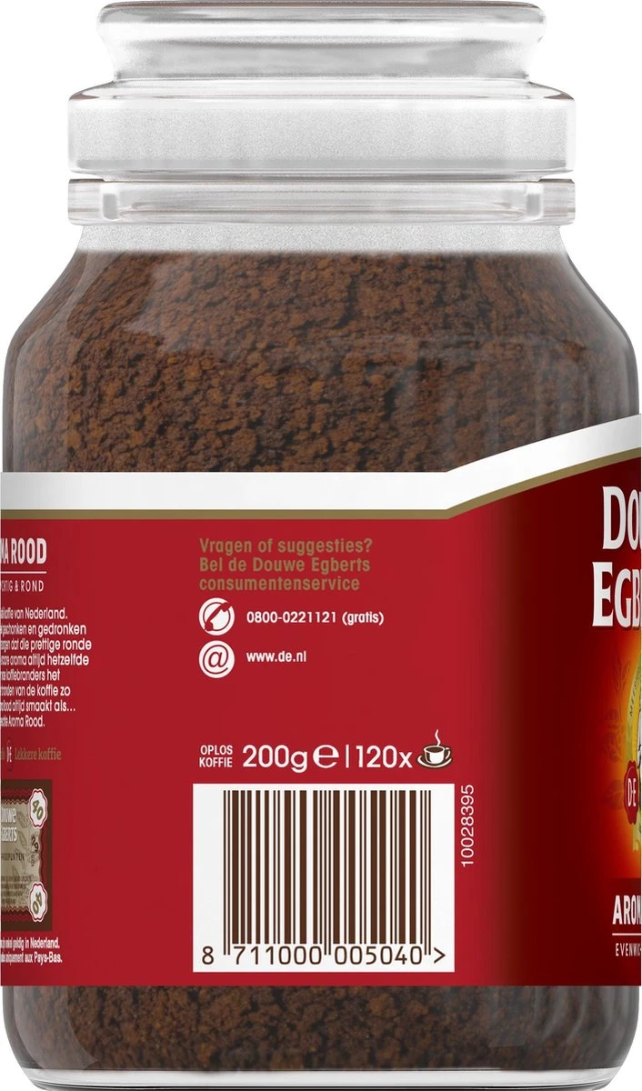 Douwe Egberts Aroma Rood Oploskoffie - 6 X Pot Van 200 Gram 7 Douwe Egberts Aroma Rood Oploskoffie - 6 X Pot Van 200 Gram - Afbeelding 5