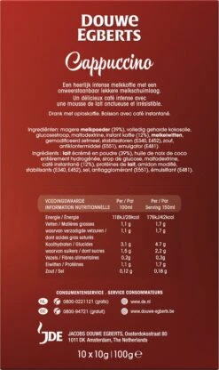 Douwe Egberts Verwenkoffie Cappuccino Oploskoffie - 5 X 10 Zakjes -Beste Koffie Winkel 713x1200 2