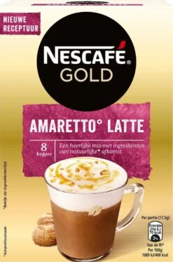 Nescafé Gold Amaretto Latte Oploskoffie - 6 Doosjes à 8 Zakjes -Beste Koffie Winkel 794x1200 4