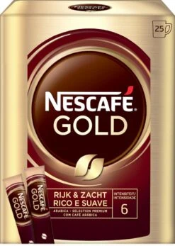 Nescafé Gold Oploskoffie - 6 Doosjes à 25 Zakjes -Beste Koffie Winkel 853x1200