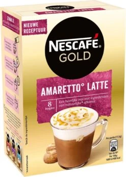 Nescafé Gold Amaretto Latte Oploskoffie - 6 Doosjes à 8 Zakjes -Beste Koffie Winkel 855x1200 6