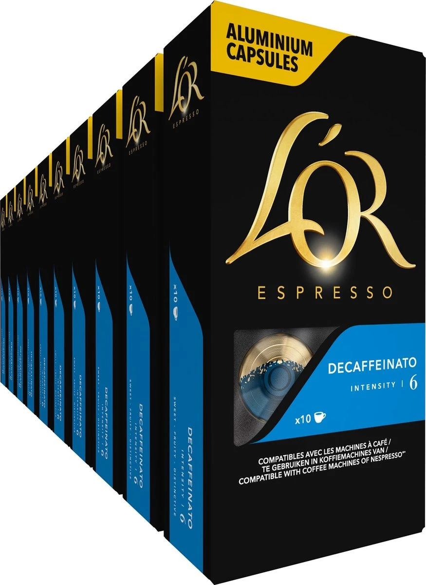 L'OR Espresso Decaffeinato Koffiecups - Intensiteit 6/12 - 10 X 10 Capsules 3 L'OR Espresso Decaffeinato Koffiecups - Intensiteit 6/12 - 10 X 10 Capsules