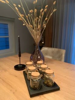 Theeplank Black Edition Met 6 Potjes En Houten Lepel Voor Thee Theeplateau ( Vervanger Van Theedoos ) MeubelZwagerij -Beste Koffie Winkel 900x1200 6