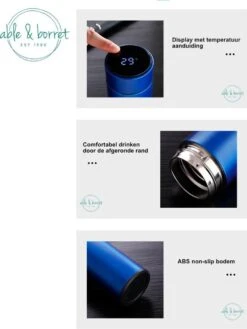 Thermoskan - Thermosfles 500 Ml - Temperatuur Display - 500 Ml - RVS - Wit - Able & Borret 10 Thermoskan - Thermosfles 500 Ml - Temperatuur Display - 500 Ml - RVS - Wit - Able & Borret -Beste Koffie Winkel 902x1200