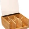 Theedoos/theekist Bruin/zwart 6-vaks 22 X 21 Cm Van Bamboe Hout - Theezakjes Doos/kist -Beste Koffie Winkel 934x1200